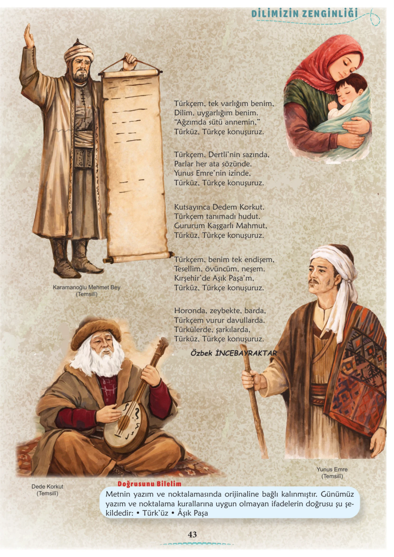 6. Sınıf Türkçe Ders Kitabı Cevapları Meb Yayınları 1. Kitap Sayfa 43