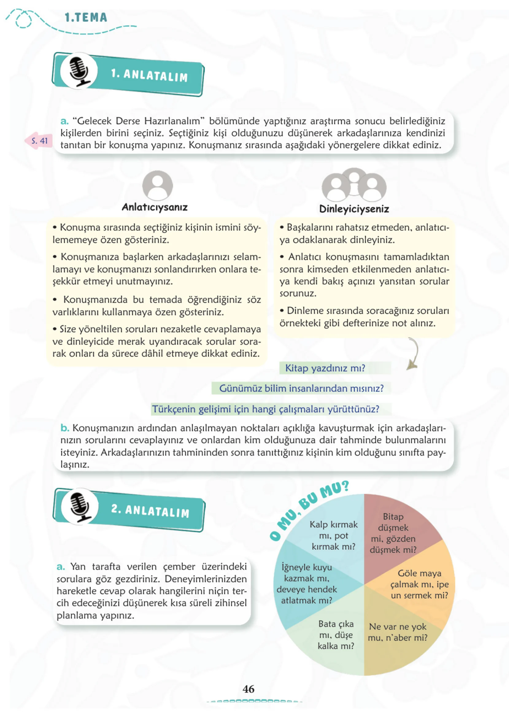 6. Sınıf Türkçe Ders Kitabı Cevapları Meb Yayınları 1. Kitap Sayfa 46
