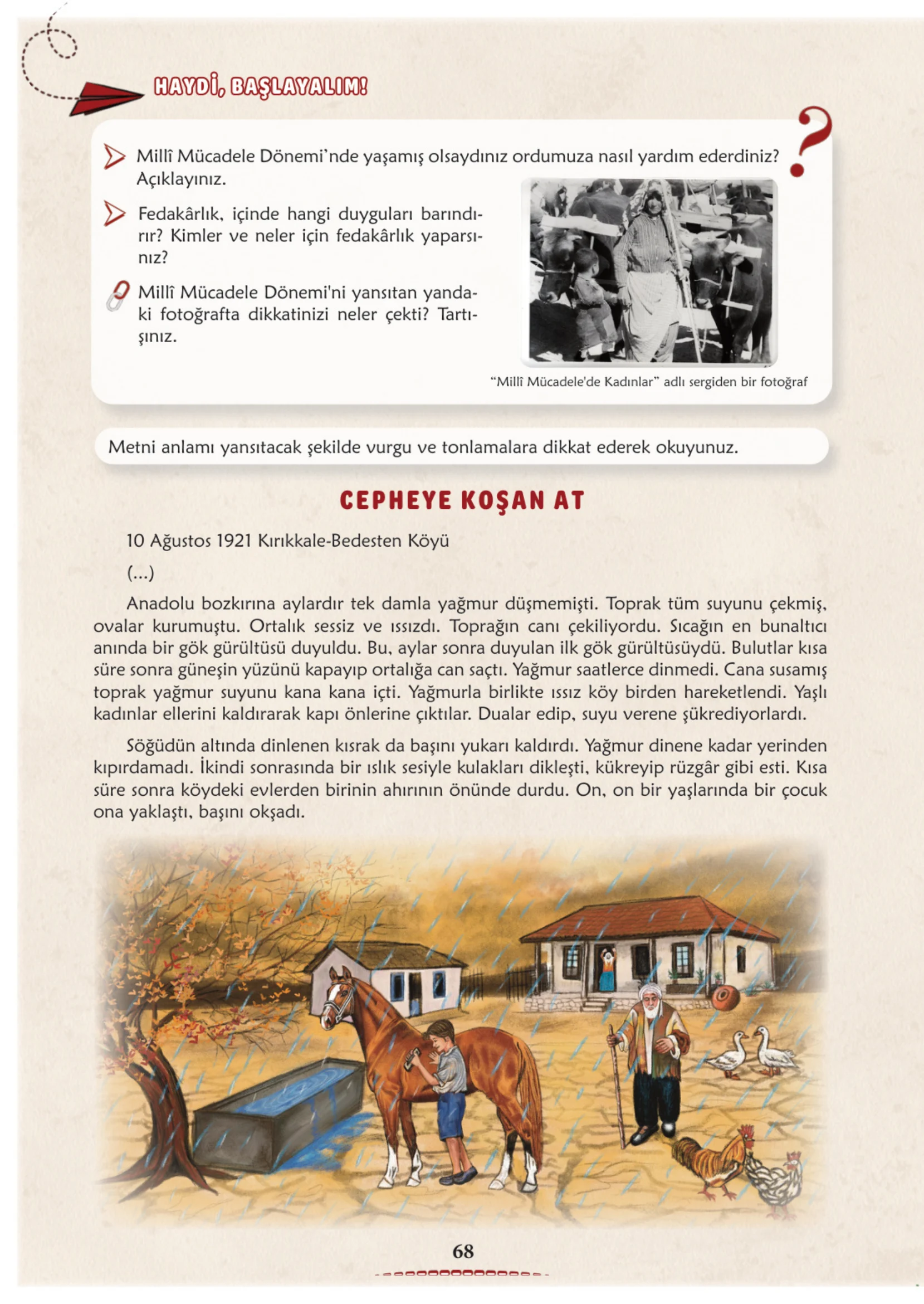 6. Sınıf Türkçe Ders Kitabı Cevapları Meb Yayınları 1. Kitap Sayfa 68