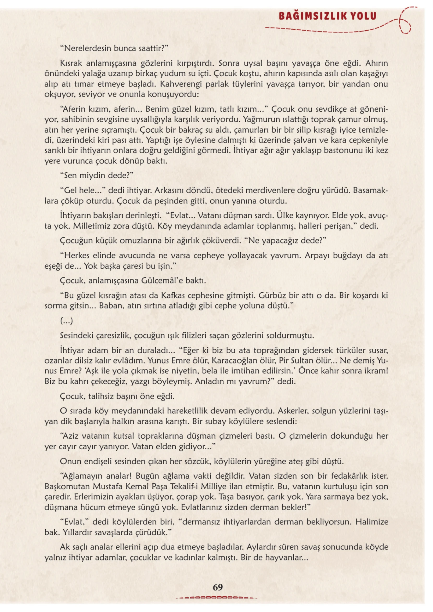 6. Sınıf Türkçe Ders Kitabı Cevapları Meb Yayınları 1. Kitap Sayfa 69