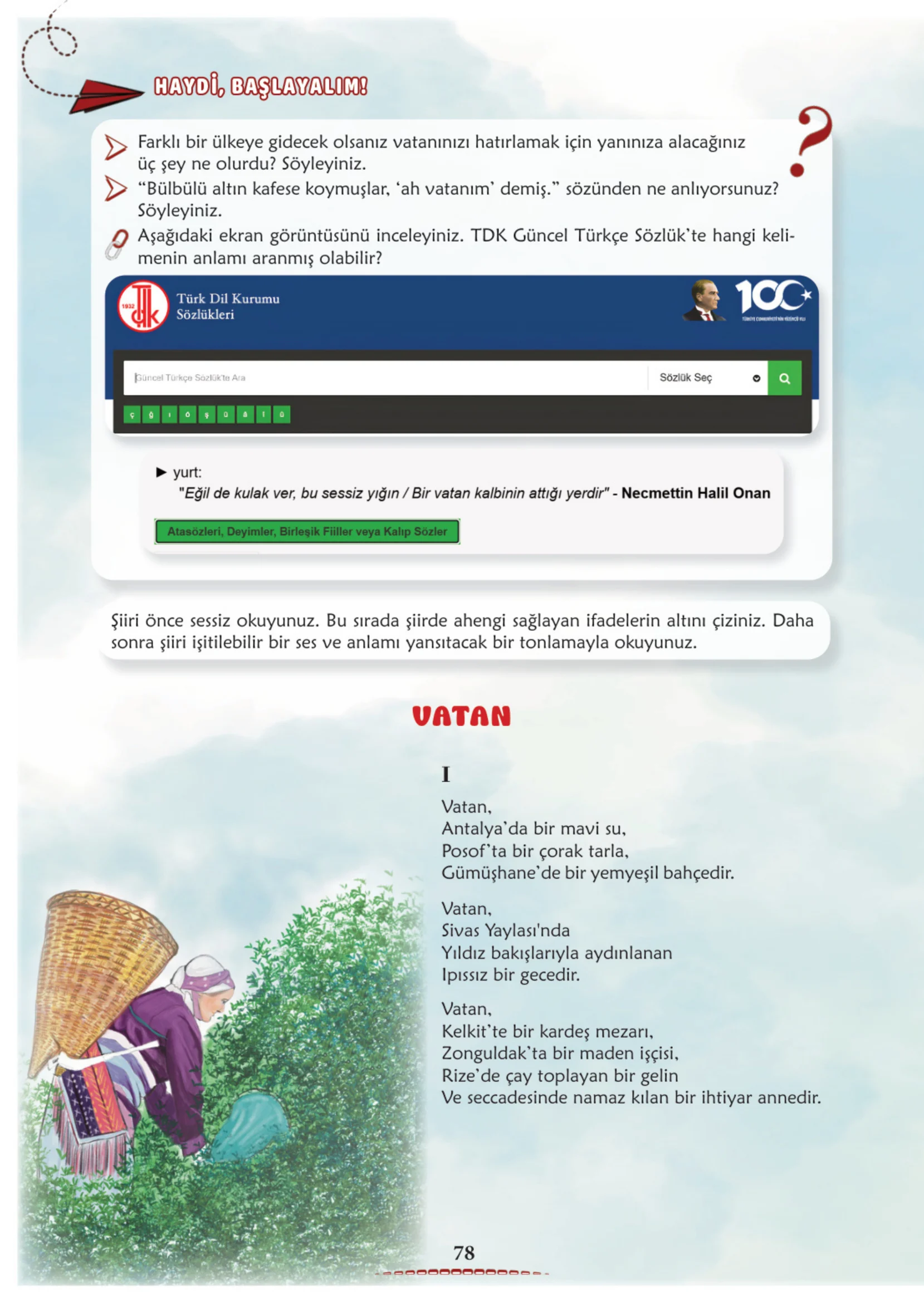 6. Sınıf Türkçe Ders Kitabı Cevapları Meb Yayınları 1. Kitap Sayfa 78