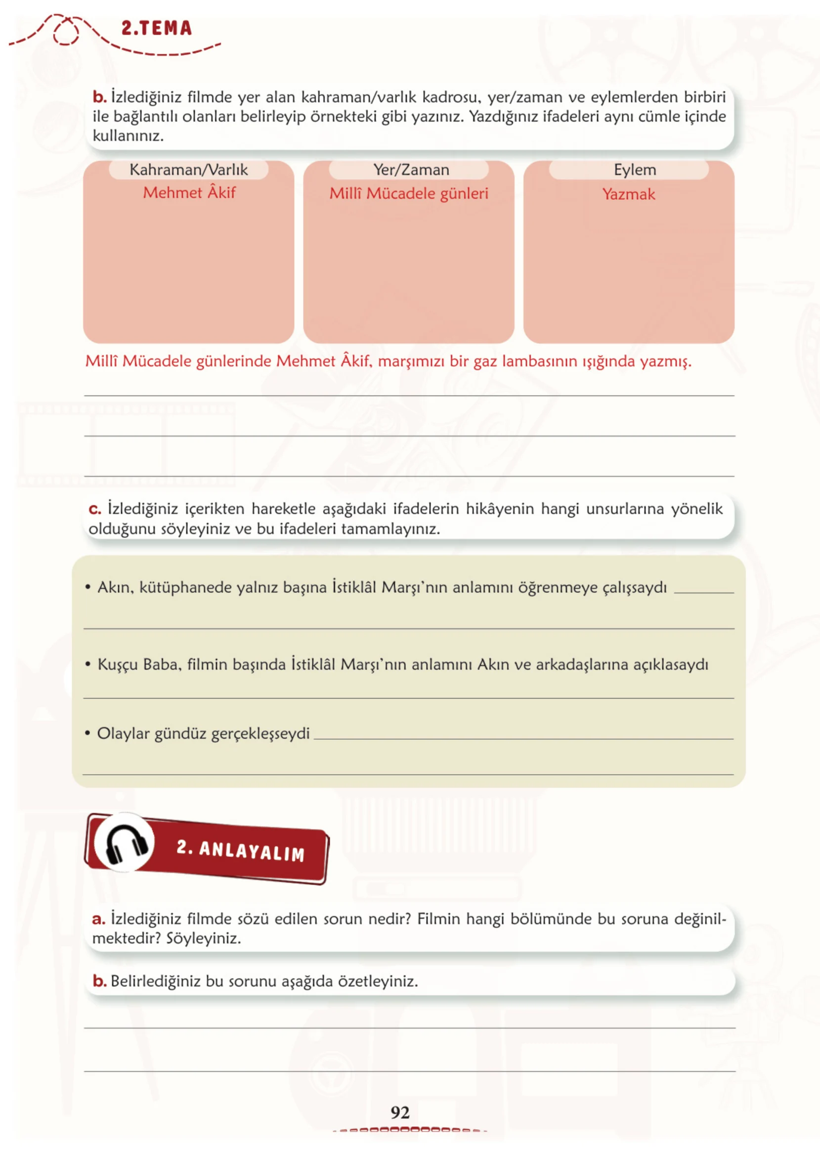 6. Sınıf Türkçe Ders Kitabı Cevapları Meb Yayınları 1. Kitap Sayfa 92