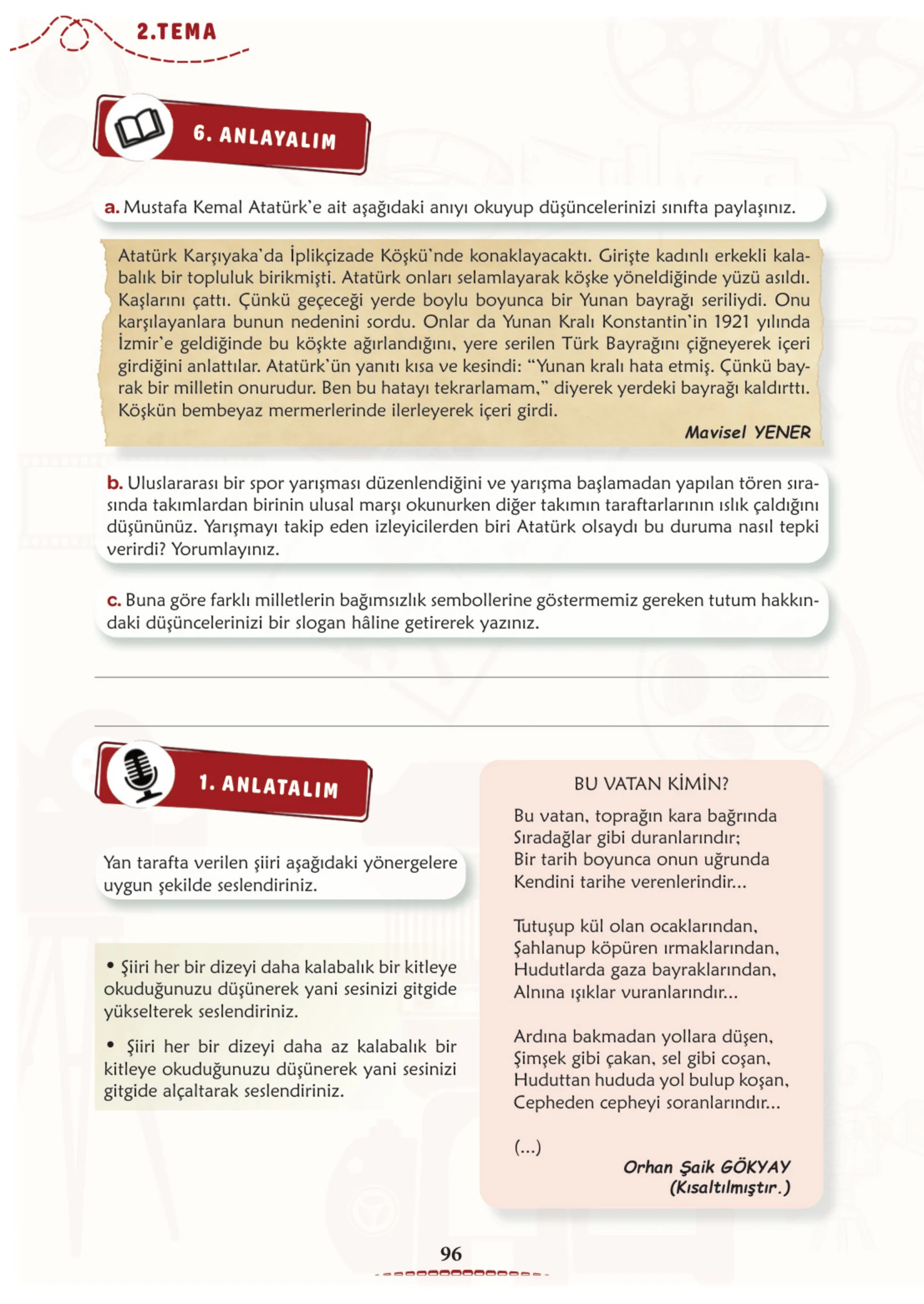 6. Sınıf Türkçe Ders Kitabı Cevapları Meb Yayınları 1. Kitap Sayfa 96