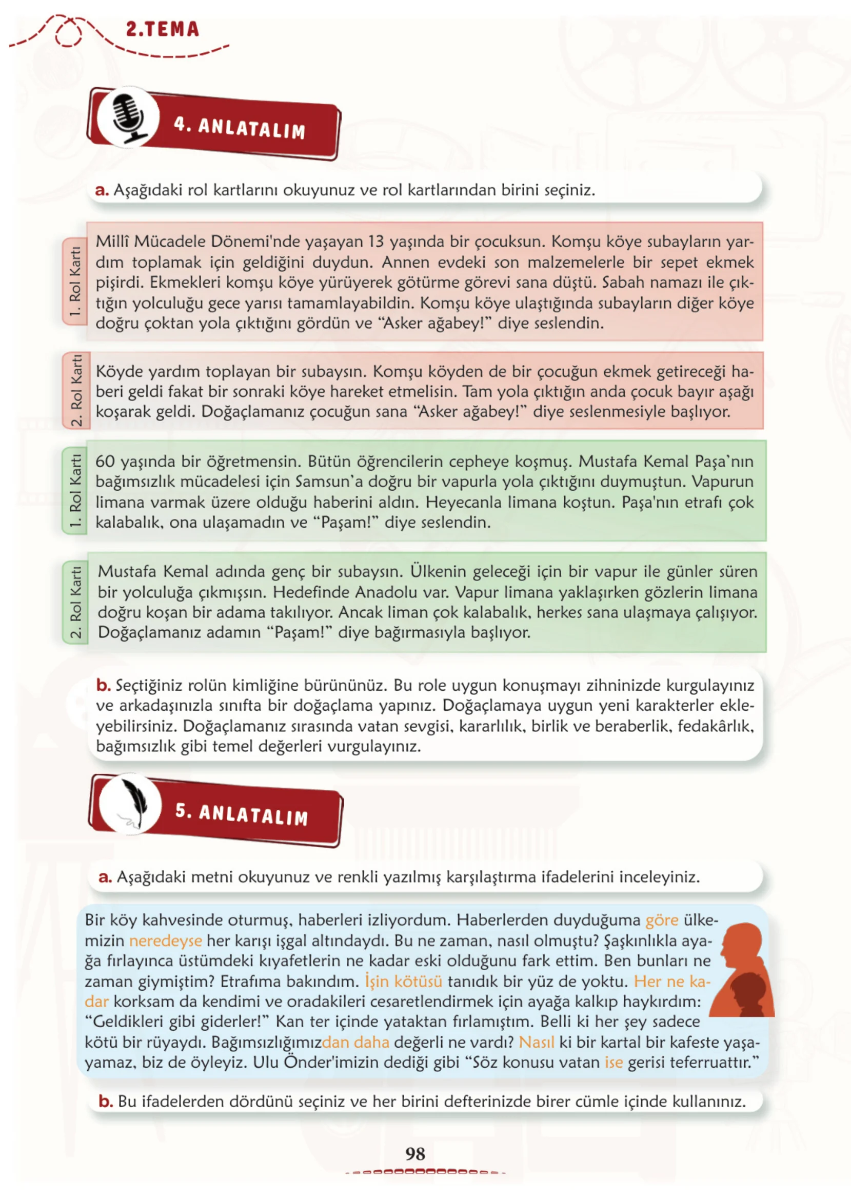 6. Sınıf Türkçe Ders Kitabı Cevapları Meb Yayınları 1. Kitap Sayfa 98