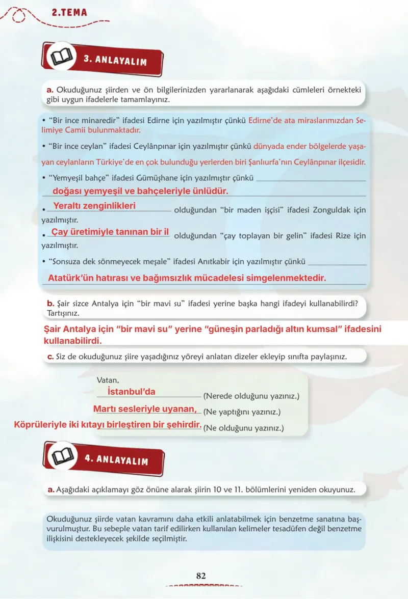 6. Sınıf Türkçe Ders Kitabı Cevapları Meb Yayınları 1. Kitap Sayfa 82 Çözüm Görseli