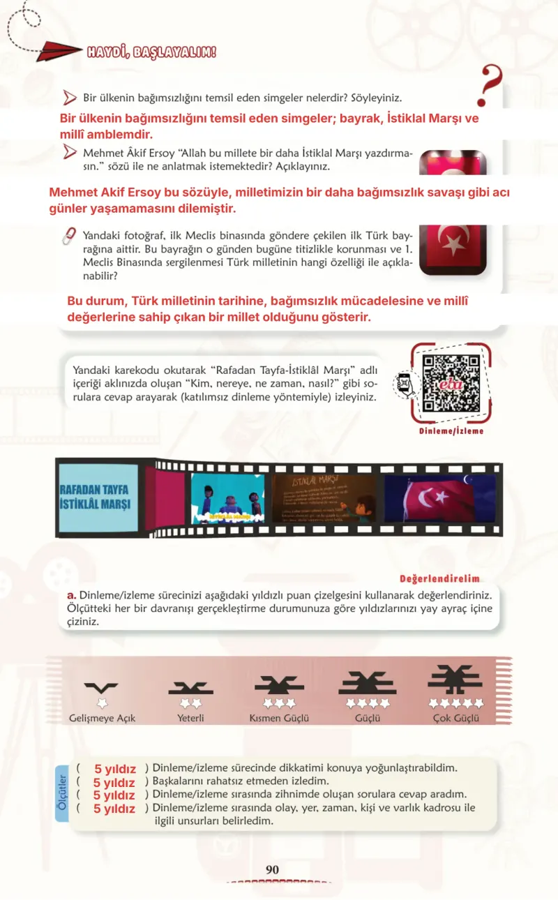 6. Sınıf Türkçe Ders Kitabı Cevapları Meb Yayınları 1. Kitap Sayfa 90 Çözüm Görseli