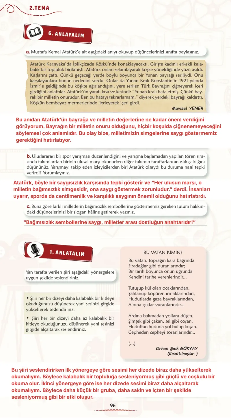 6. Sınıf Türkçe Ders Kitabı Cevapları Meb Yayınları 1. Kitap Sayfa 96 Çözüm Görseli