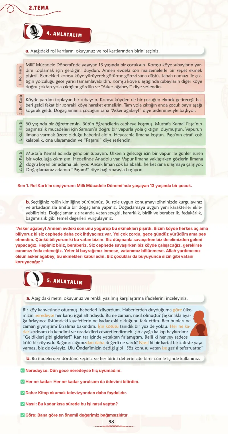 6. Sınıf Türkçe Ders Kitabı Cevapları Meb Yayınları 1. Kitap Sayfa 98 Çözüm Görseli