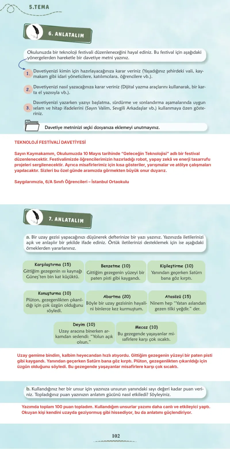 6. Sınıf Türkçe Ders Kitabı Cevapları Meb Yayınları 2. Kitap Sayfa 102 Çözüm Görseli