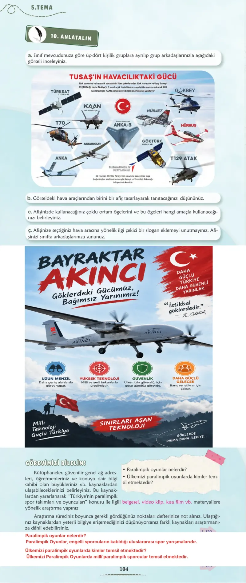 6. Sınıf Türkçe Ders Kitabı Cevapları Meb Yayınları 2. Kitap Sayfa 104 Çözüm Görseli