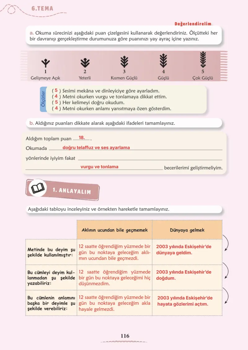 6. Sınıf Türkçe Ders Kitabı Cevapları Meb Yayınları 2. Kitap Sayfa 116 Çözüm Görseli