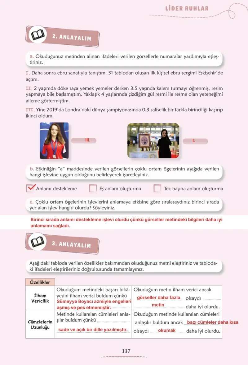 6. Sınıf Türkçe Ders Kitabı Cevapları Meb Yayınları 2. Kitap Sayfa 117 Çözüm Görseli