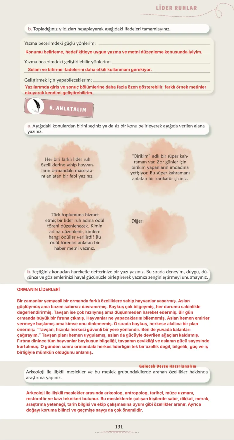 6. Sınıf Türkçe Ders Kitabı Cevapları Meb Yayınları 2. Kitap Sayfa 131 Çözüm Görseli