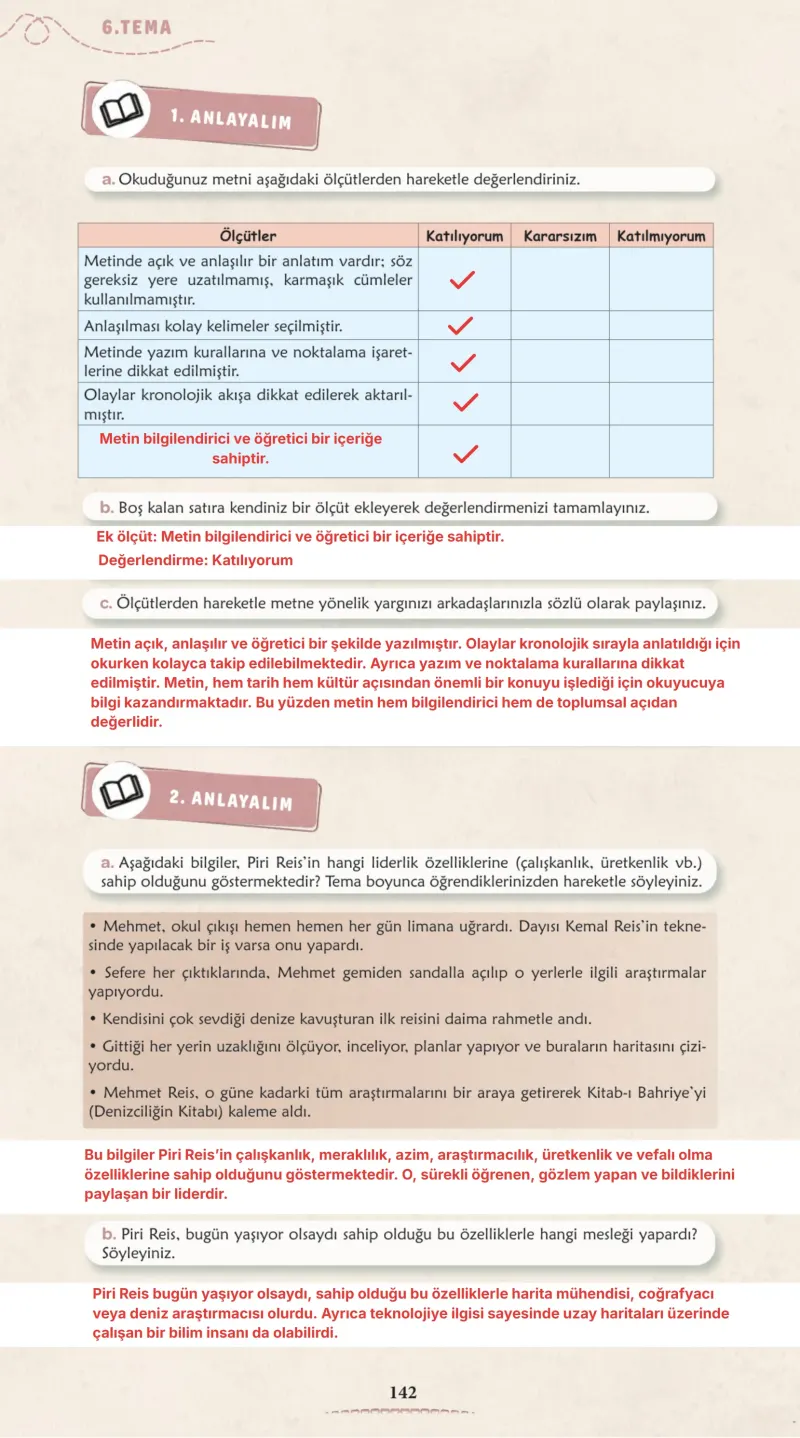 6. Sınıf Türkçe Ders Kitabı Cevapları Meb Yayınları 2. Kitap Sayfa 142 Çözüm Görseli