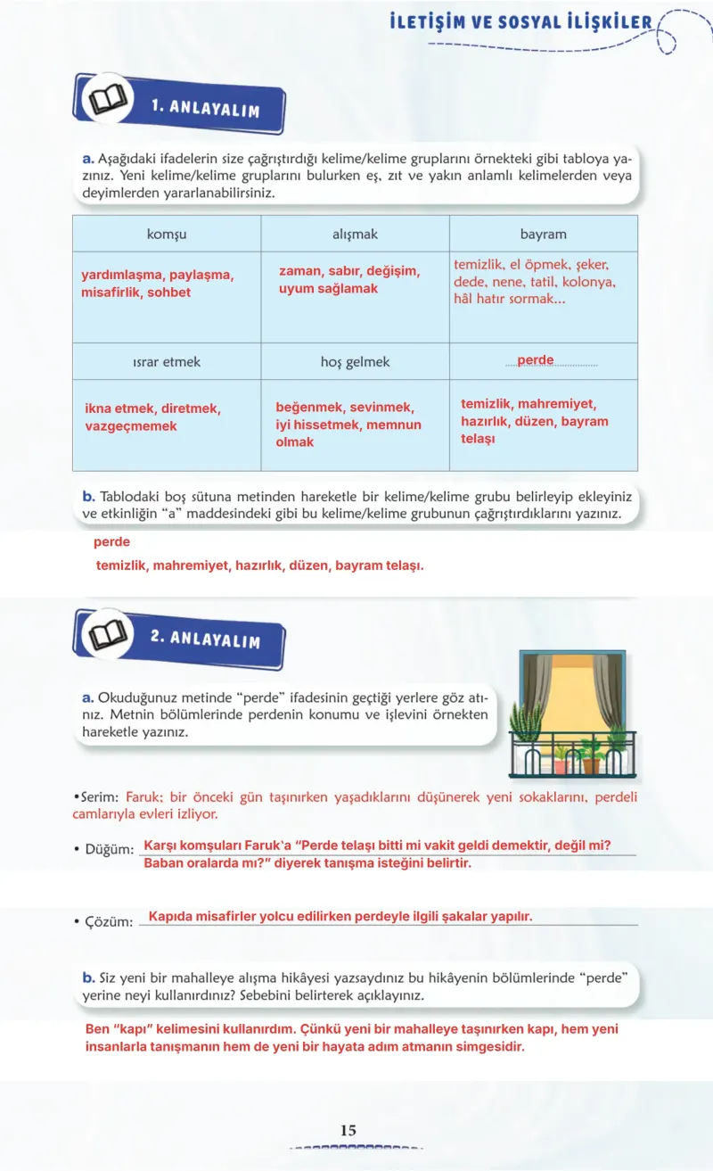 6. Sınıf Türkçe Ders Kitabı Cevapları Meb Yayınları 2. Kitap Sayfa 15 Çözüm Görseli