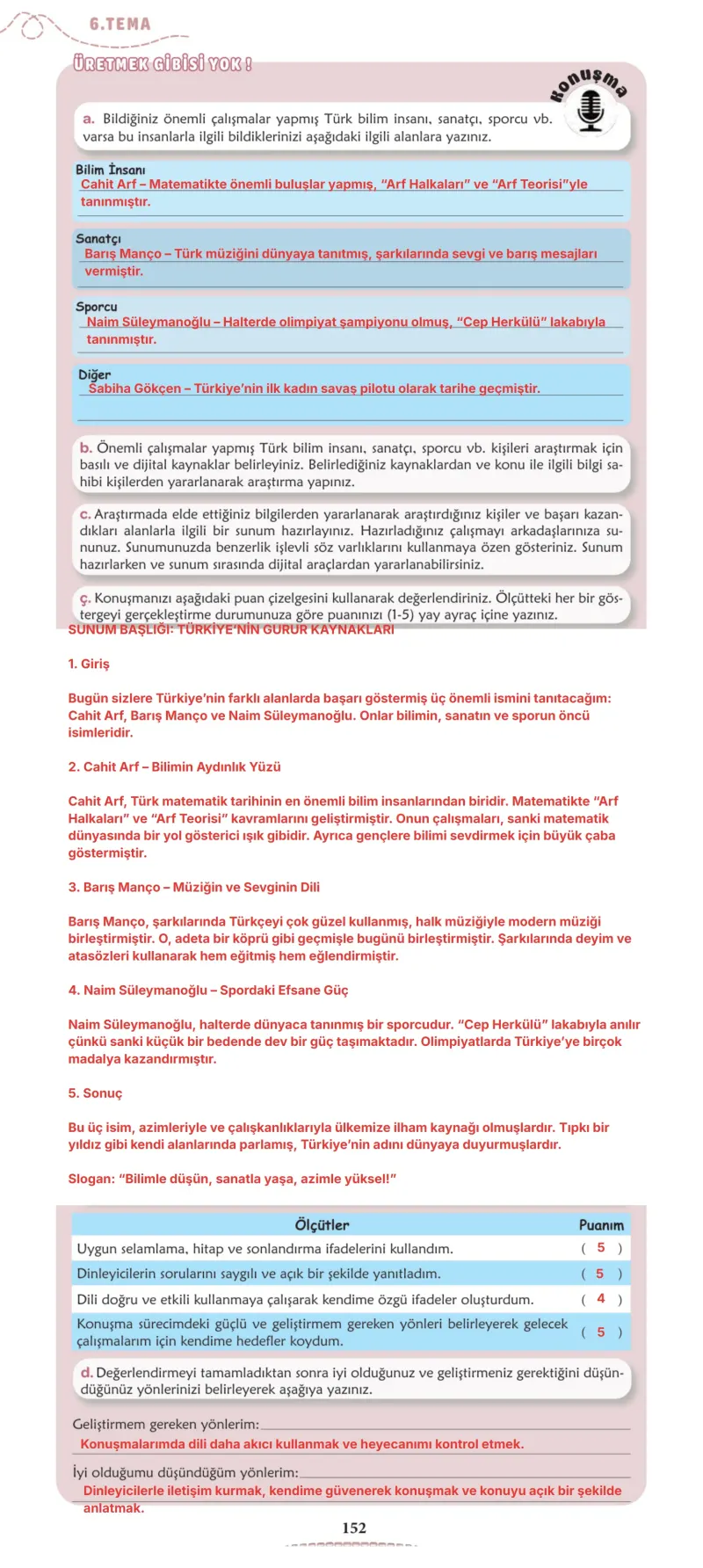 6. Sınıf Türkçe Ders Kitabı Cevapları Meb Yayınları 2. Kitap Sayfa 152 Çözüm Görseli