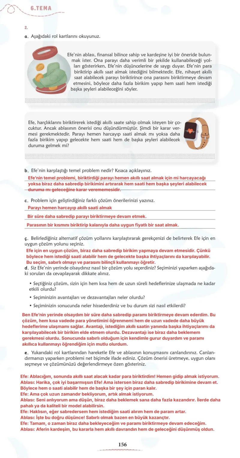 6. Sınıf Türkçe Ders Kitabı Cevapları Meb Yayınları 2. Kitap Sayfa 156 Çözüm Görseli