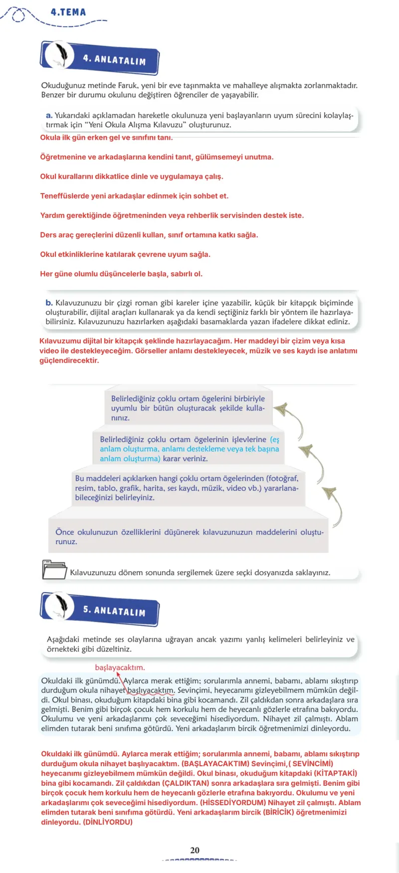 6. Sınıf Türkçe Ders Kitabı Cevapları Meb Yayınları 2. Kitap Sayfa 20 Çözüm Görseli