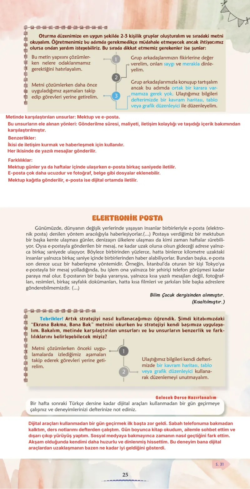 6. Sınıf Türkçe Ders Kitabı Cevapları Meb Yayınları 2. Kitap Sayfa 25 Çözüm Görseli