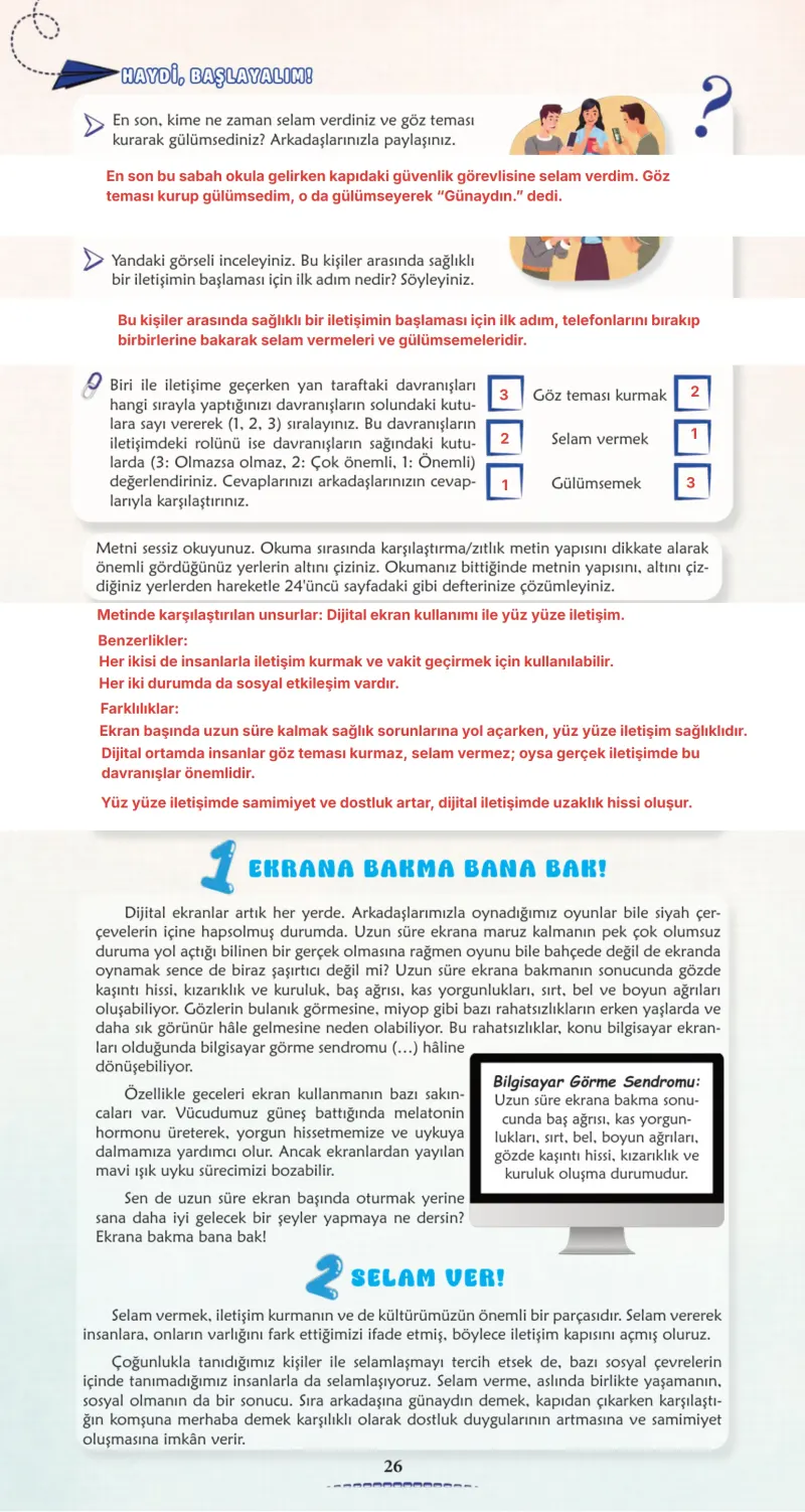 6. Sınıf Türkçe Ders Kitabı Cevapları Meb Yayınları 2. Kitap Sayfa 26 Çözüm Görseli
