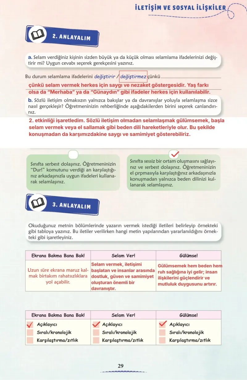 6. Sınıf Türkçe Ders Kitabı Cevapları Meb Yayınları 2. Kitap Sayfa 29 Çözüm Görseli