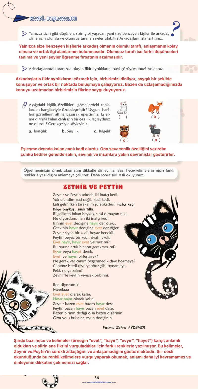 6. Sınıf Türkçe Ders Kitabı Cevapları Meb Yayınları 2. Kitap Sayfa 36 Çözüm Görseli