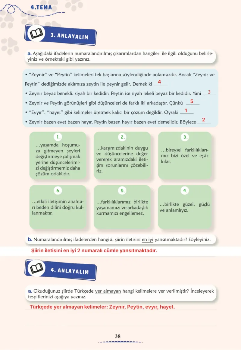 6. Sınıf Türkçe Ders Kitabı Cevapları Meb Yayınları 2. Kitap Sayfa 38 Çözüm Görseli