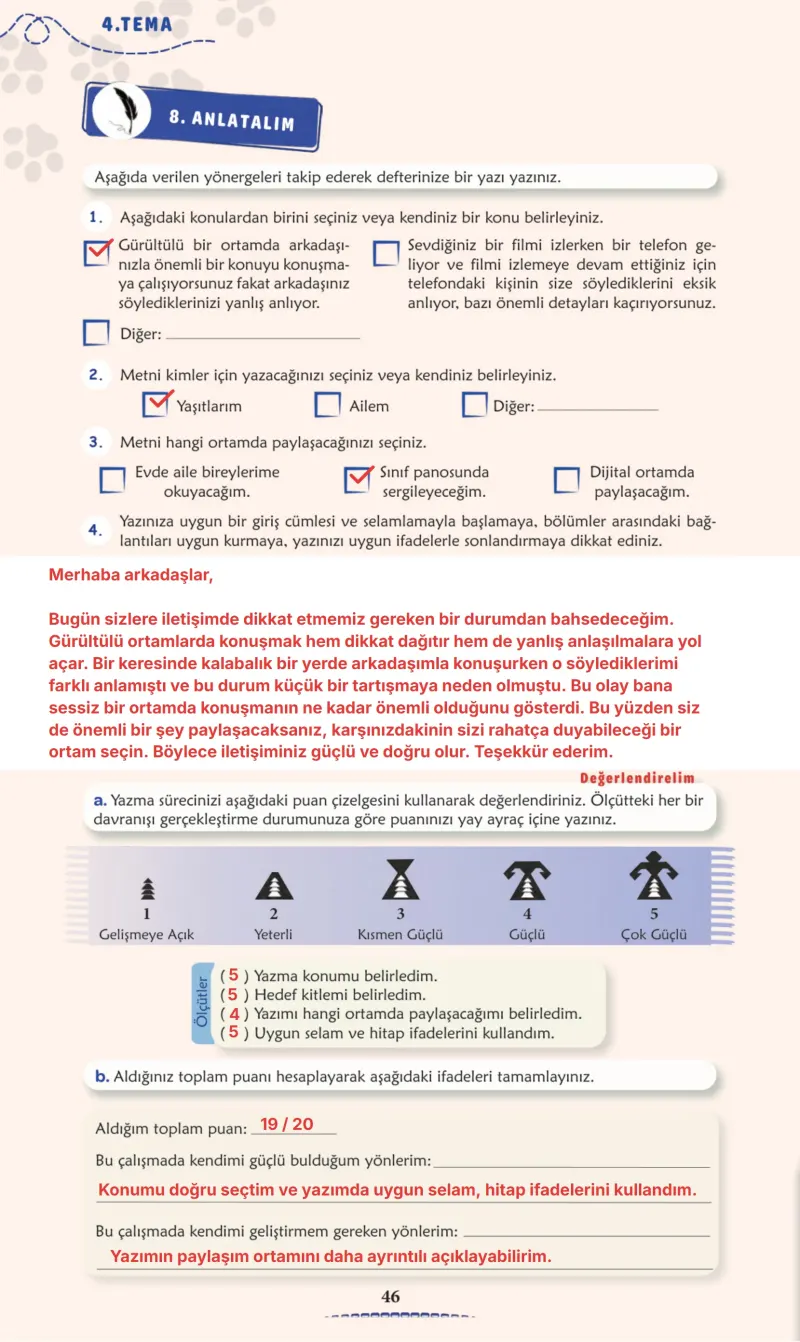 6. Sınıf Türkçe Ders Kitabı Cevapları Meb Yayınları 2. Kitap Sayfa 46 Çözüm Görseli