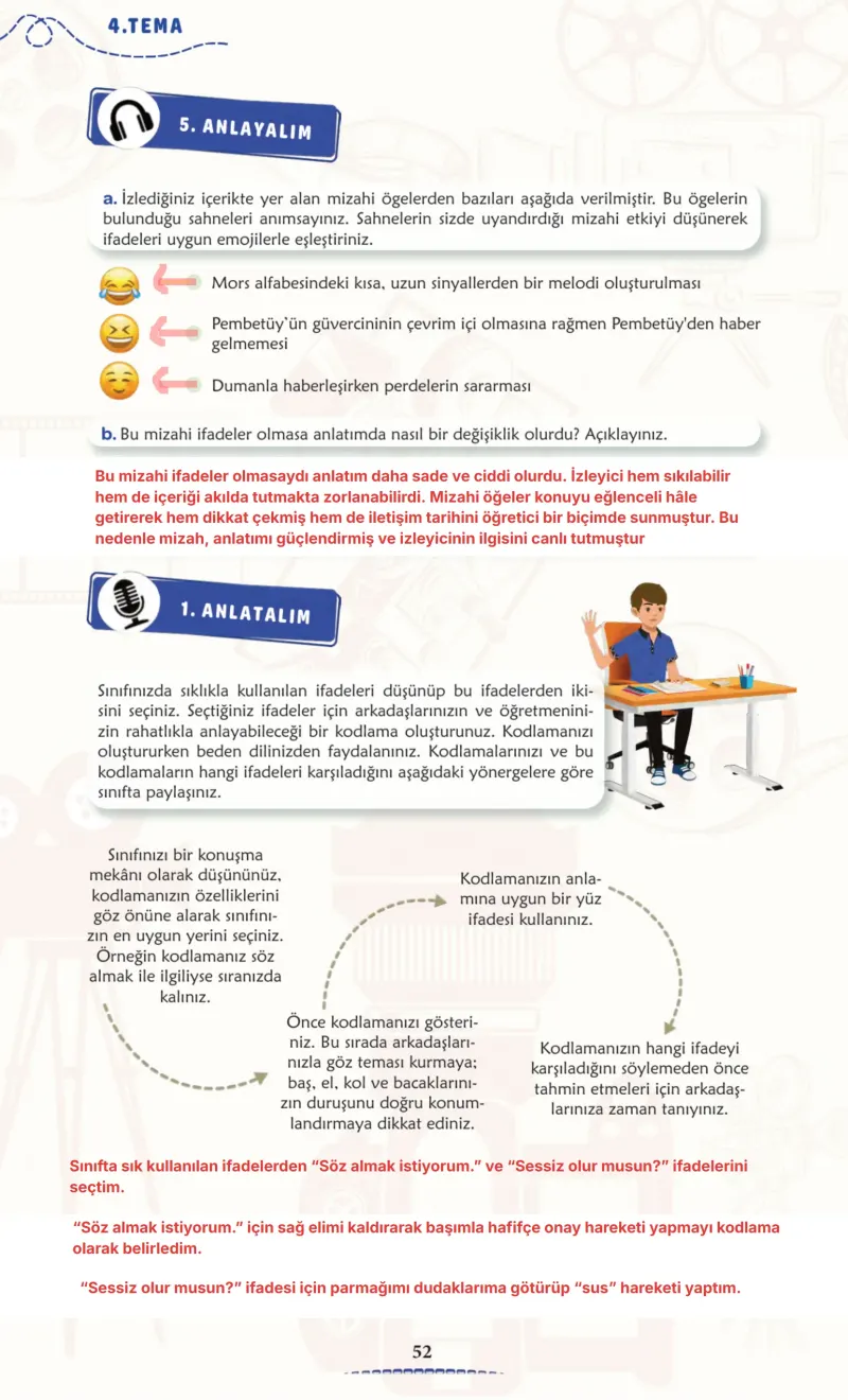 6. Sınıf Türkçe Ders Kitabı Cevapları Meb Yayınları 2. Kitap Sayfa 52 Çözüm Görseli