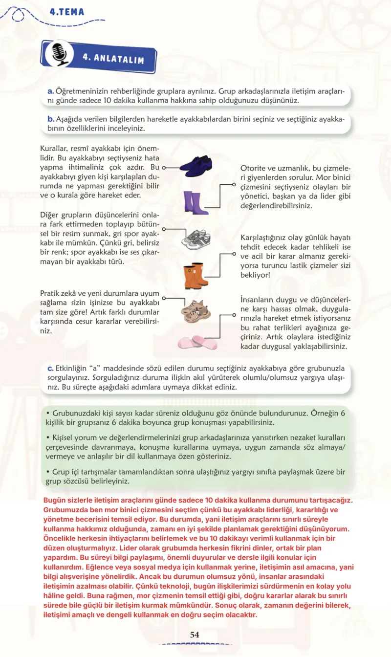 6. Sınıf Türkçe Ders Kitabı Cevapları Meb Yayınları 2. Kitap Sayfa 54 Çözüm Görseli