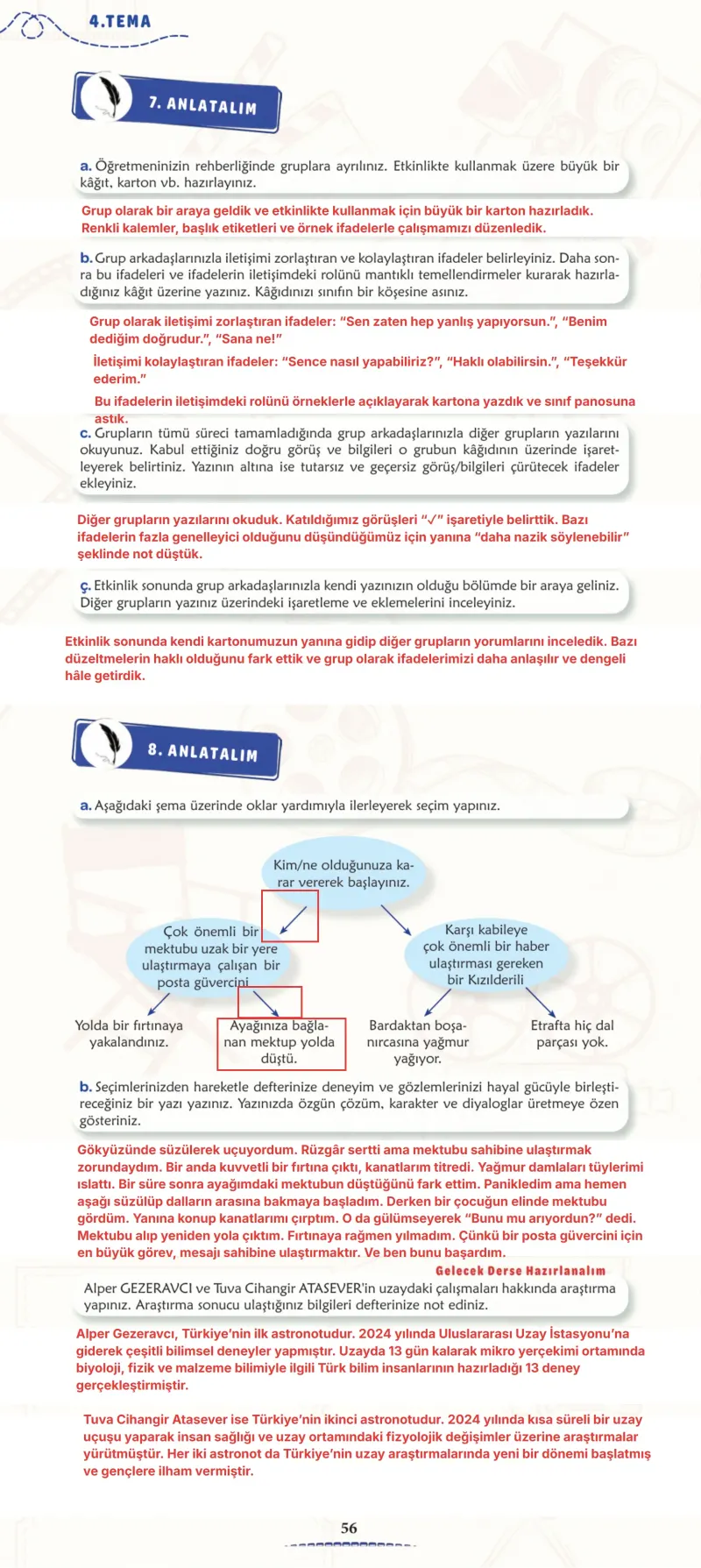 6. Sınıf Türkçe Ders Kitabı Cevapları Meb Yayınları 2. Kitap Sayfa 56 Çözüm Görseli