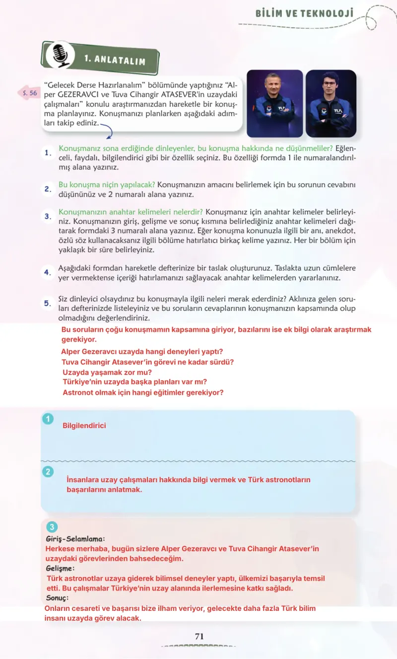 6. Sınıf Türkçe Ders Kitabı Cevapları Meb Yayınları 2. Kitap Sayfa 71 Çözüm Görseli
