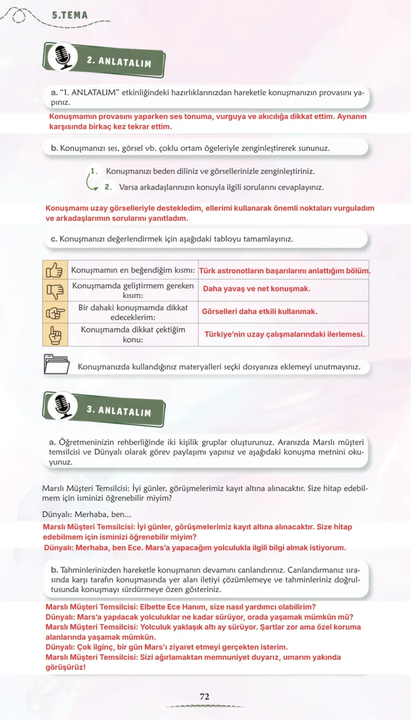 6. Sınıf Türkçe Ders Kitabı Cevapları Meb Yayınları 2. Kitap Sayfa 72 Çözüm Görseli