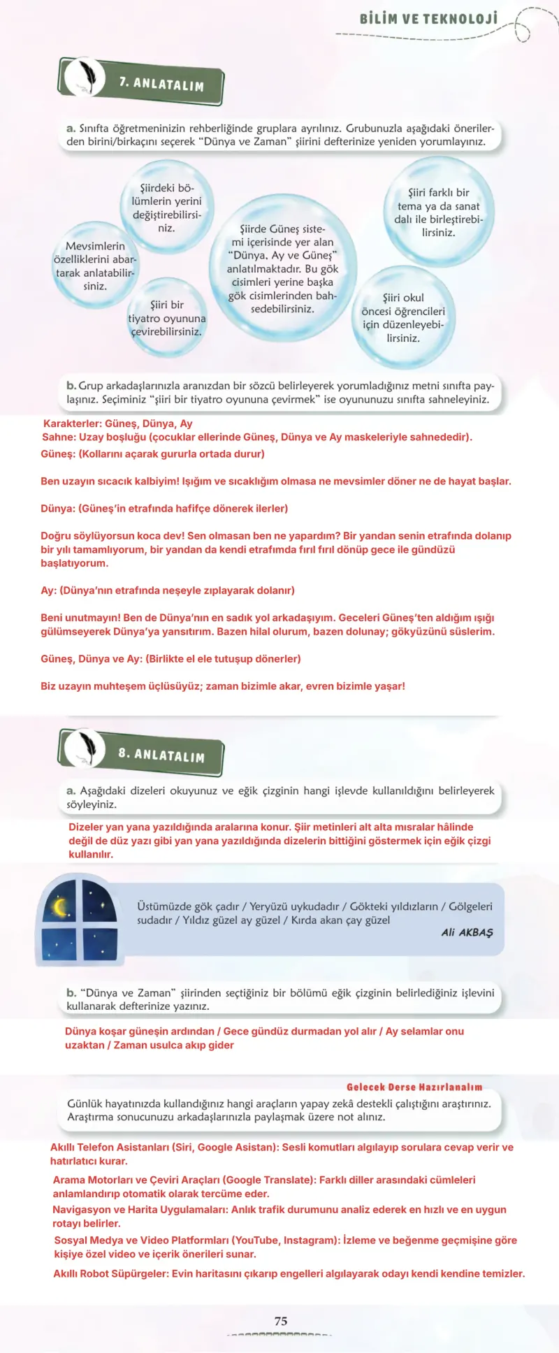 6. Sınıf Türkçe Ders Kitabı Cevapları Meb Yayınları 2. Kitap Sayfa 75 Çözüm Görseli