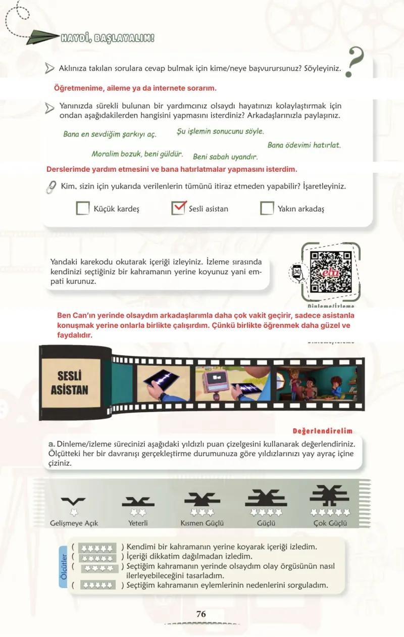 6. Sınıf Türkçe Ders Kitabı Cevapları Meb Yayınları 2. Kitap Sayfa 76 Çözüm Görseli