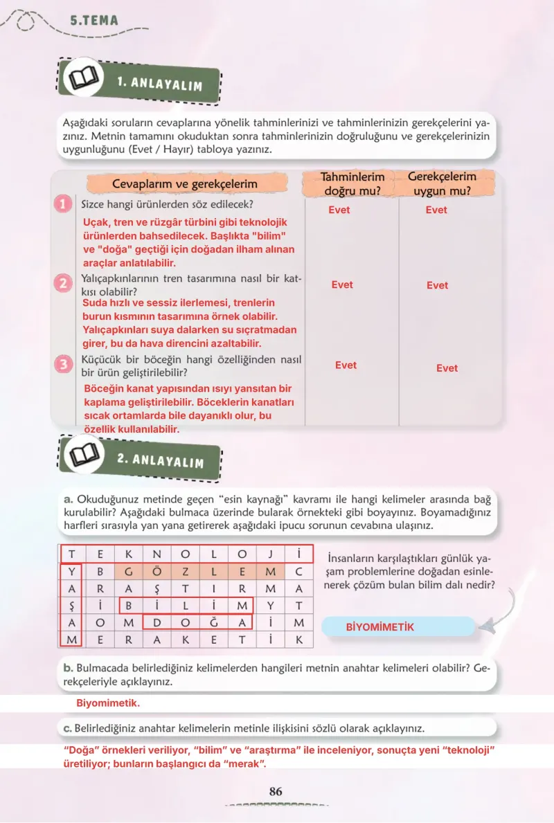 6. Sınıf Türkçe Ders Kitabı Cevapları Meb Yayınları 2. Kitap Sayfa 86 Çözüm Görseli
