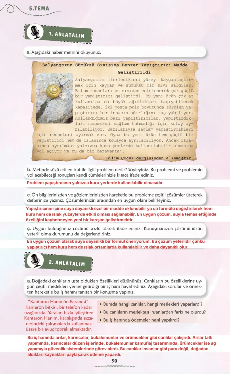 6. Sınıf Türkçe Ders Kitabı Cevapları Meb Yayınları 2. Kitap Sayfa 90 Çözüm Görseli