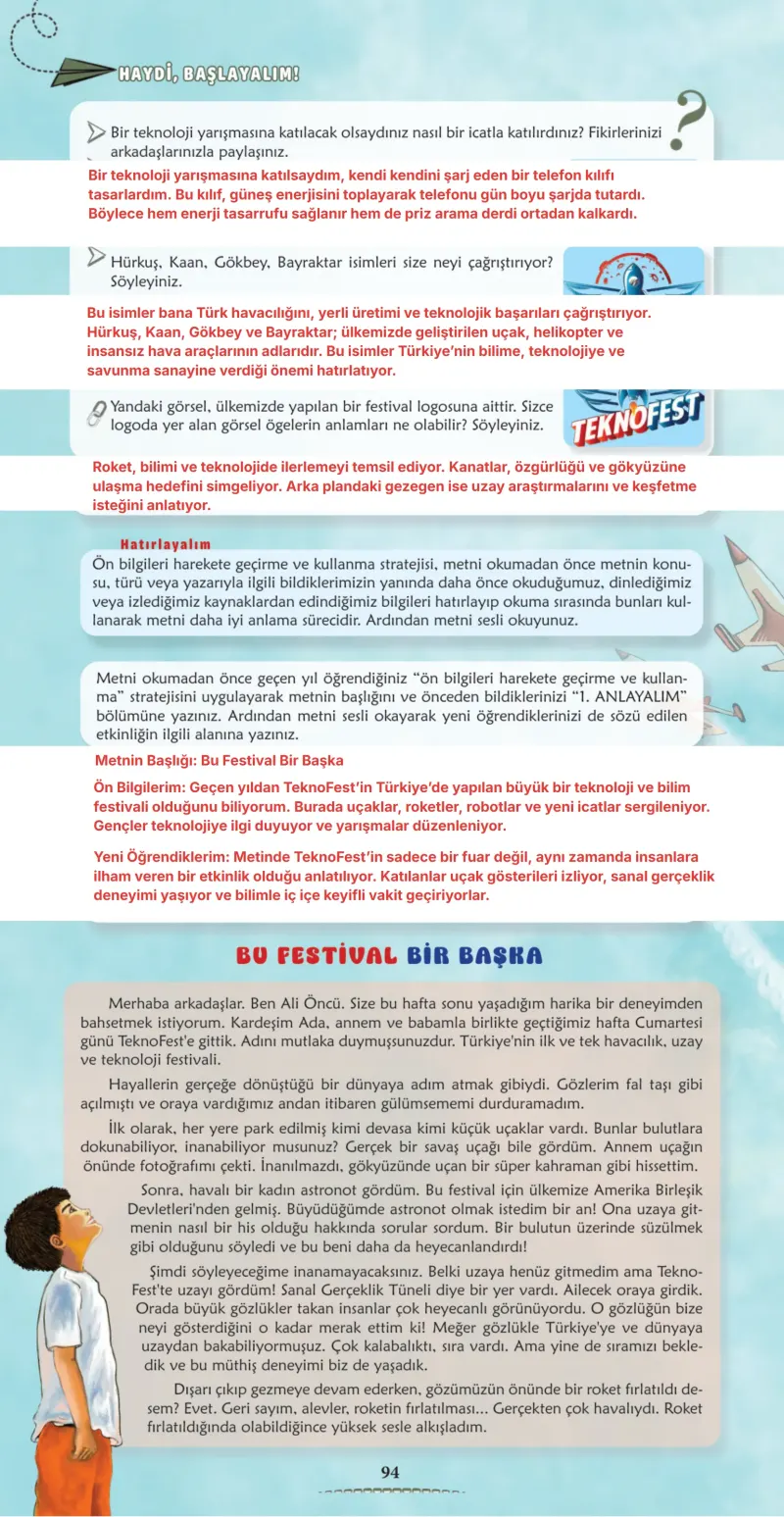6. Sınıf Türkçe Ders Kitabı Cevapları Meb Yayınları 2. Kitap Sayfa 94 Çözüm Görseli