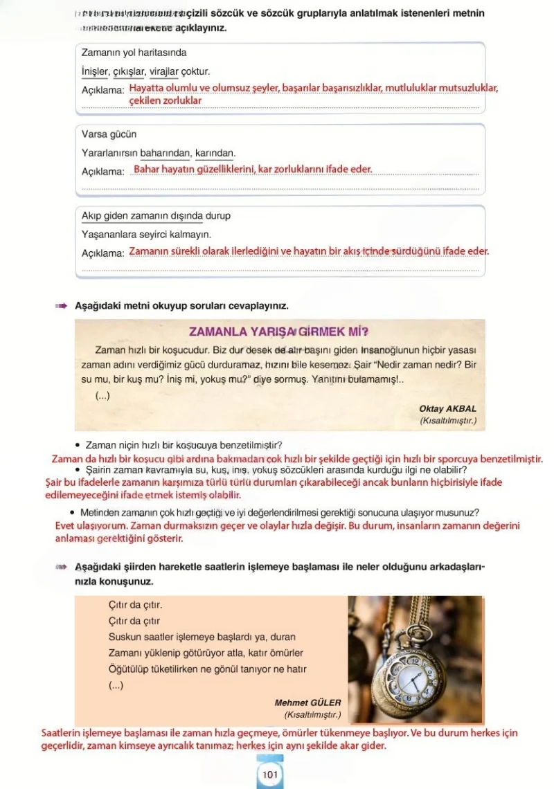 6. Sınıf Türkçe Ders Kitabı Cevapları Yıldırım Yayınları Sayfa 101 Çözüm Görseli