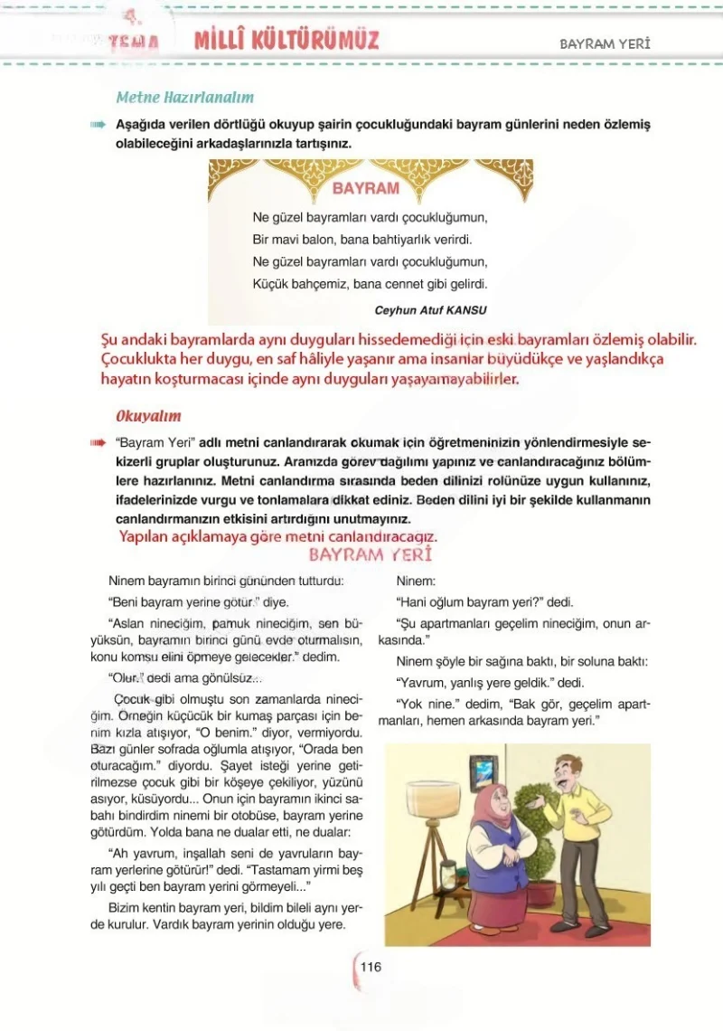 6. Sınıf Türkçe Ders Kitabı Cevapları Yıldırım Yayınları Sayfa 116 Çözüm Görseli