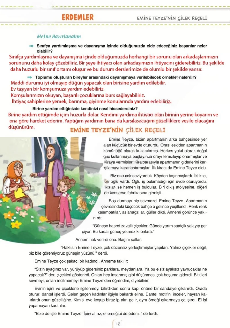 6. Sınıf Türkçe Ders Kitabı Cevapları Yıldırım Yayınları Sayfa 12 Çözüm Görseli