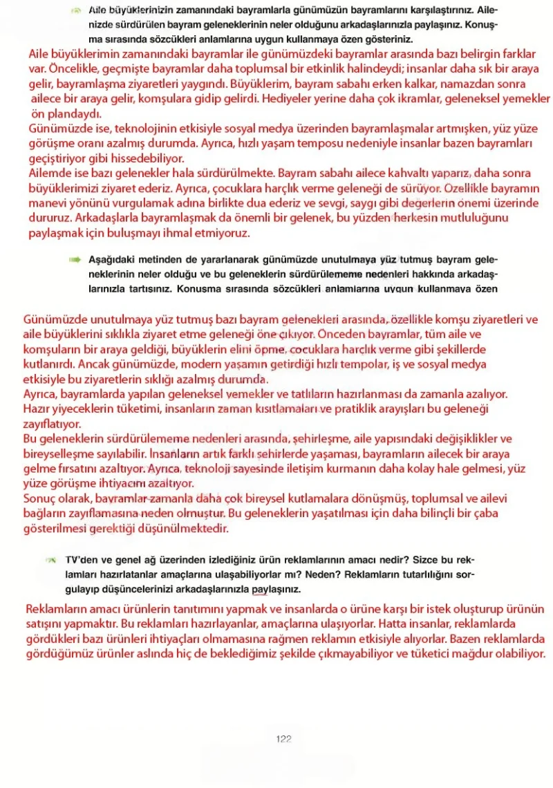 6. Sınıf Türkçe Ders Kitabı Cevapları Yıldırım Yayınları Sayfa 122 Çözüm Görseli
