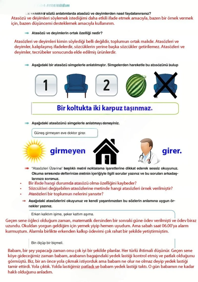 6. Sınıf Türkçe Ders Kitabı Cevapları Yıldırım Yayınları Sayfa 124 Çözüm Görseli
