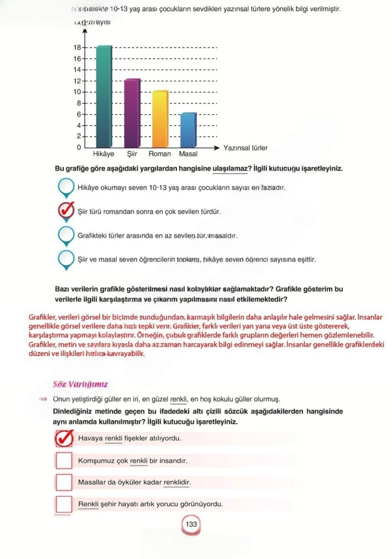 6. Sınıf Türkçe Ders Kitabı Cevapları Yıldırım Yayınları Sayfa 133 Çözüm Görseli