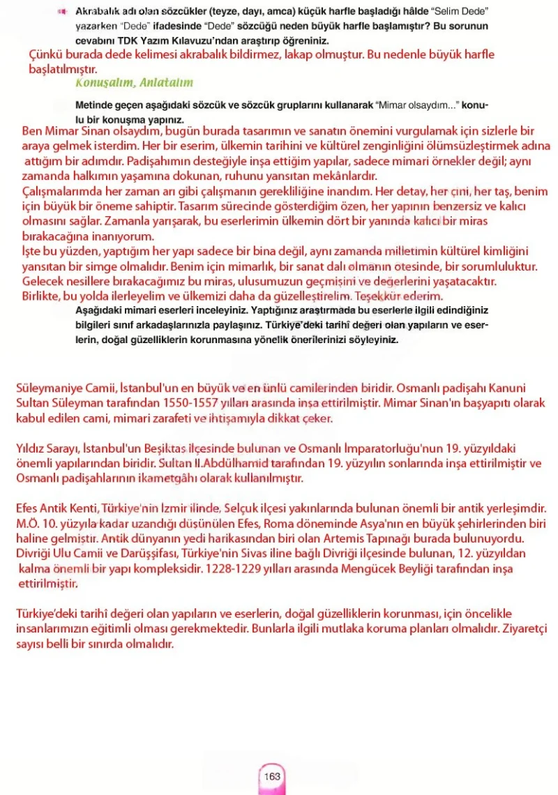 6. Sınıf Türkçe Ders Kitabı Cevapları Yıldırım Yayınları Sayfa 163 Çözüm Görseli