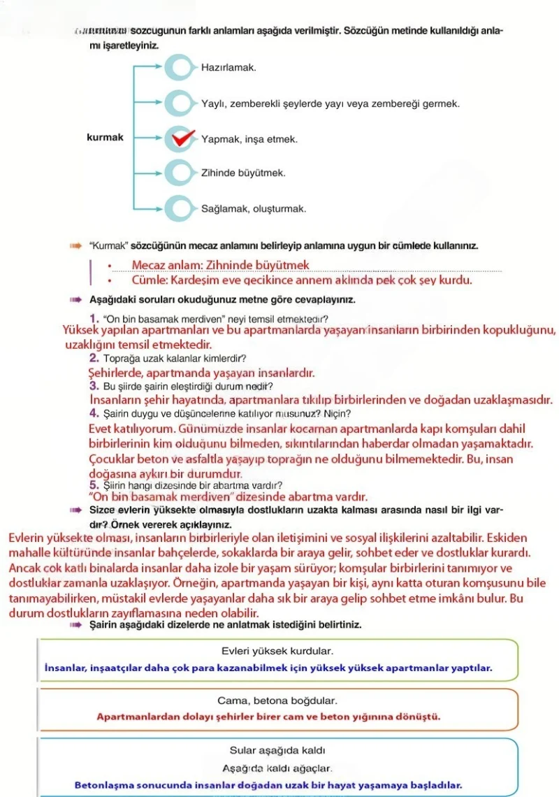 6. Sınıf Türkçe Ders Kitabı Cevapları Yıldırım Yayınları Sayfa 186 Çözüm Görseli