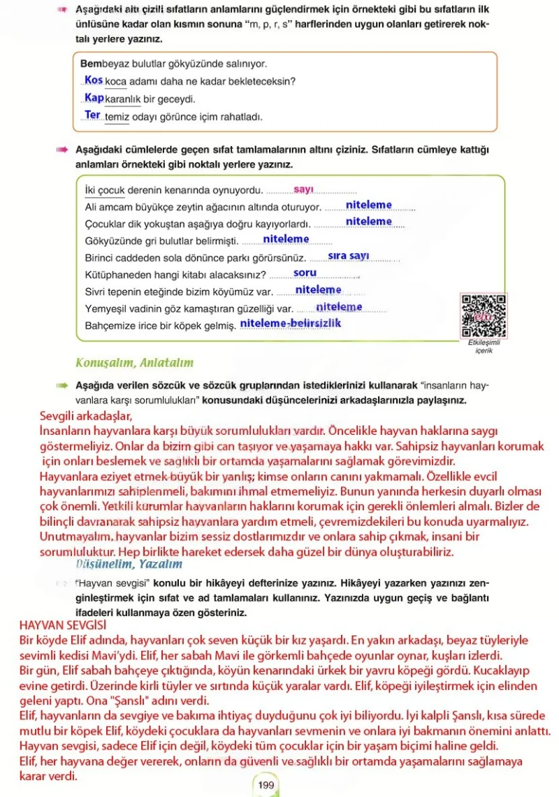 6. Sınıf Türkçe Ders Kitabı Cevapları Yıldırım Yayınları Sayfa 199 Çözüm Görseli