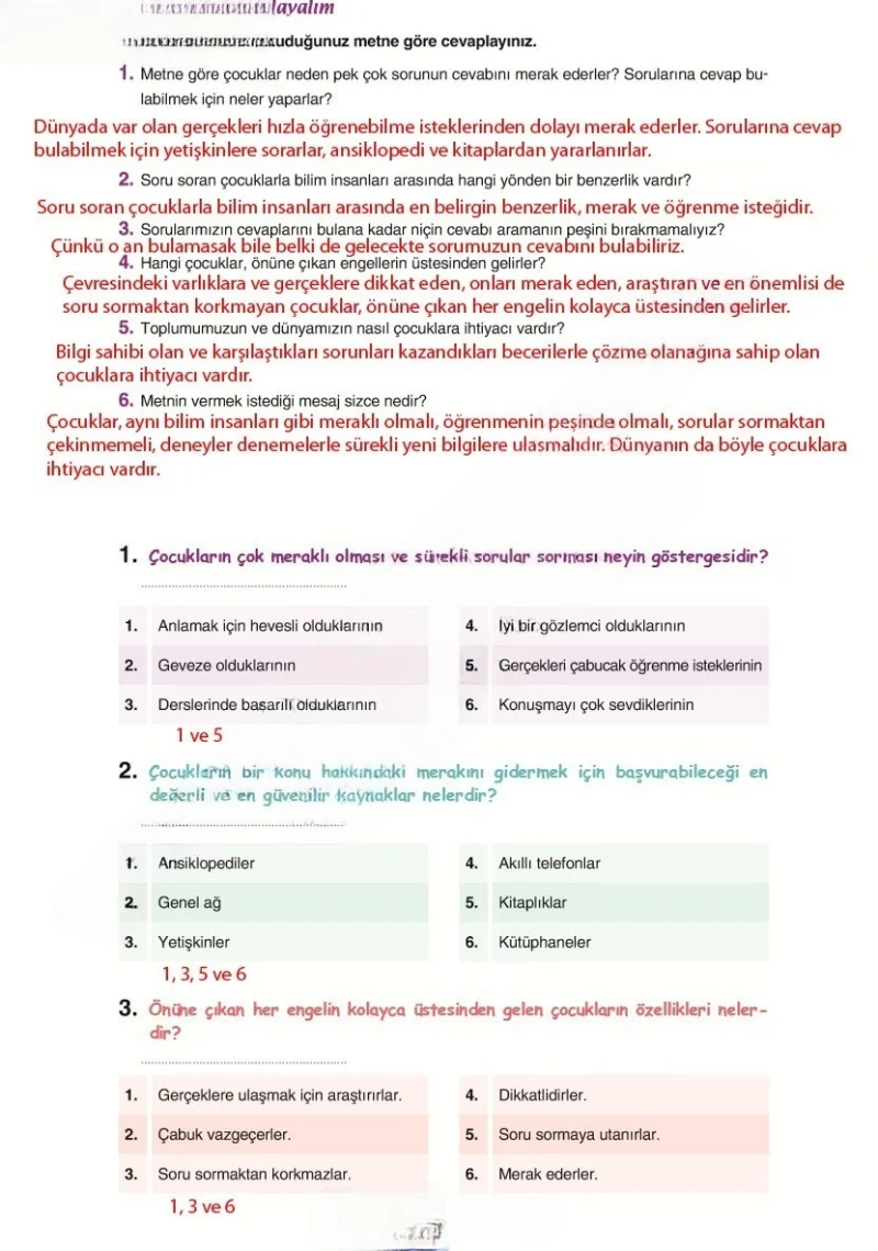 6. Sınıf Türkçe Ders Kitabı Cevapları Yıldırım Yayınları Sayfa 215 Çözüm Görseli