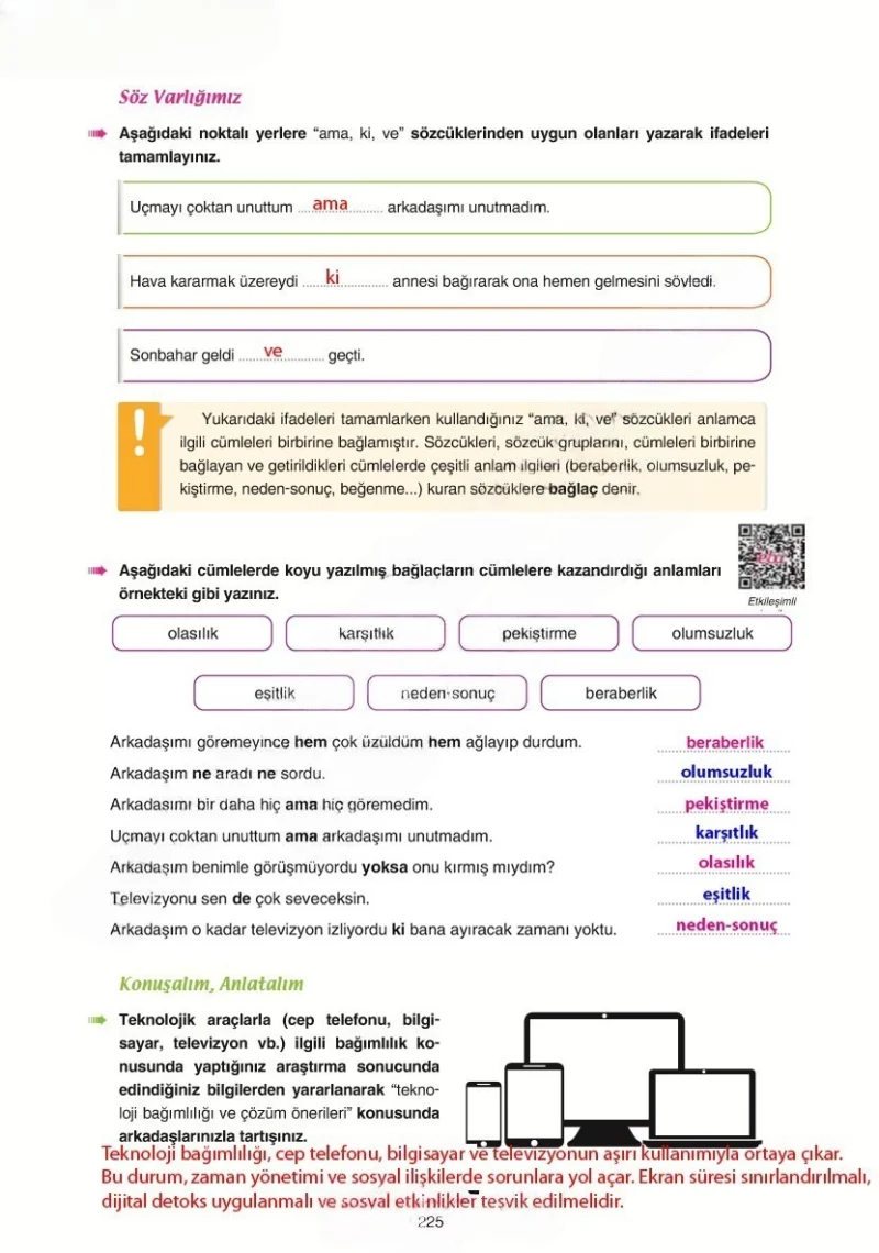 6. Sınıf Türkçe Ders Kitabı Cevapları Yıldırım Yayınları Sayfa 225 Çözüm Görseli