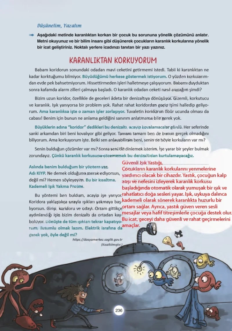 6. Sınıf Türkçe Ders Kitabı Cevapları Yıldırım Yayınları Sayfa 236 Çözüm Görseli